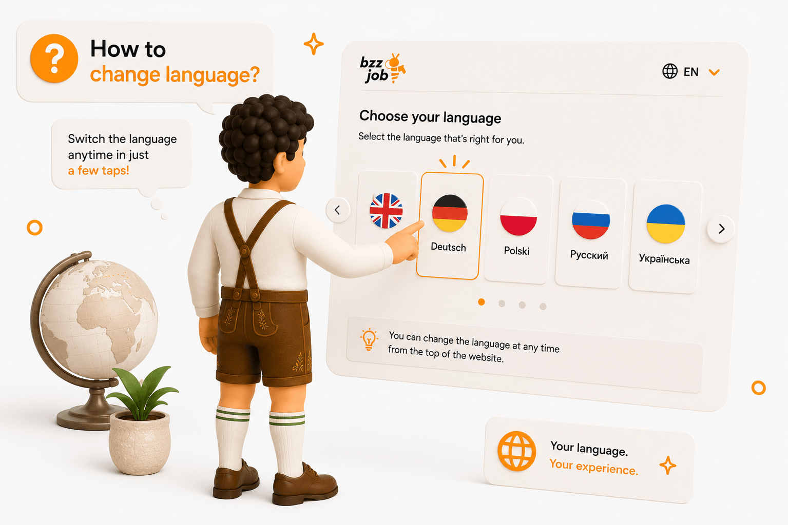 How do I change the language?