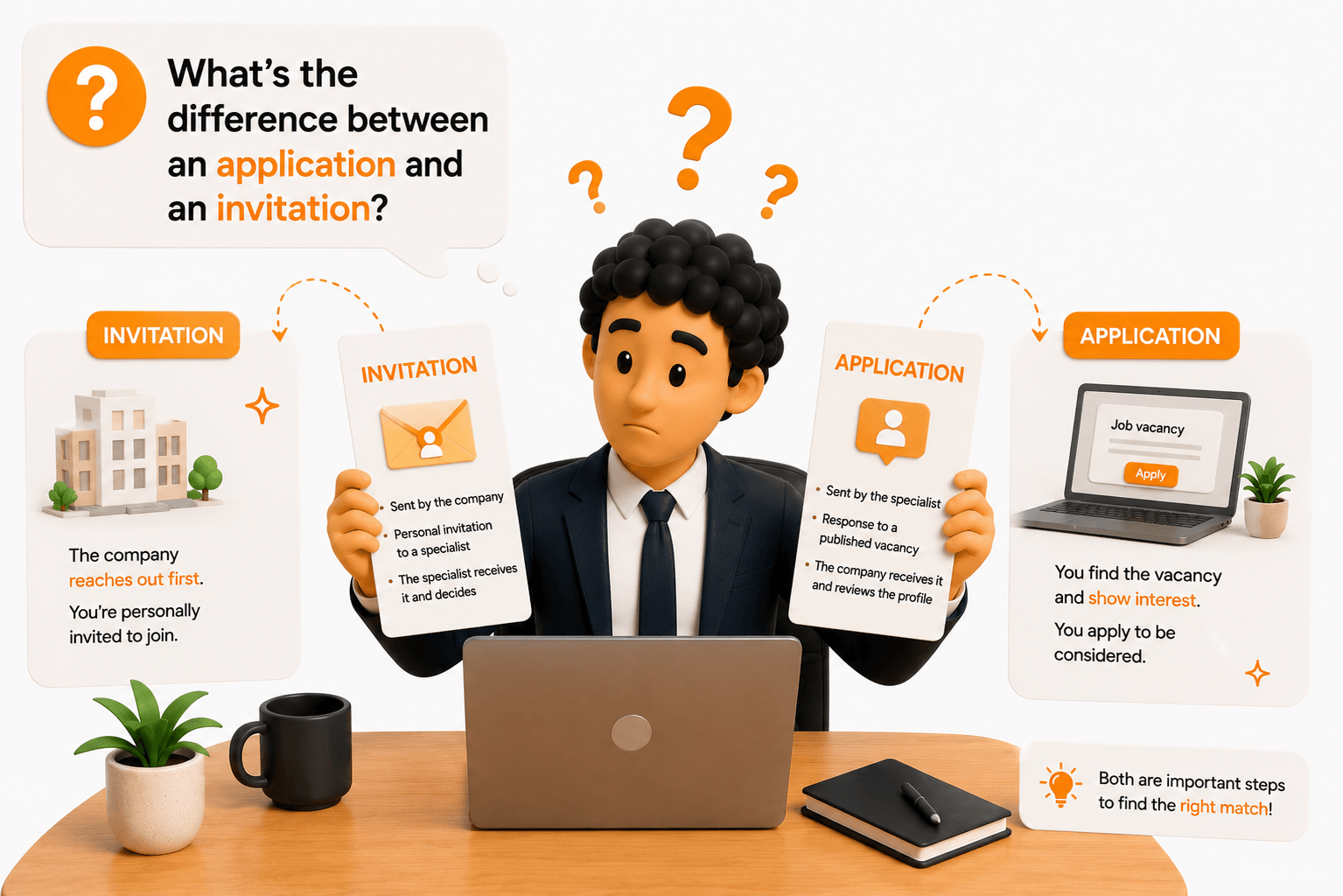 What is the difference between an application and an invitation?